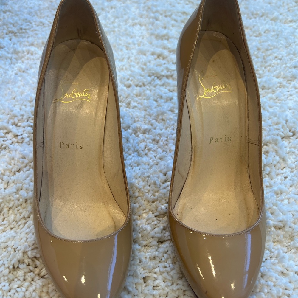 Authentic Christian Louboutin Tan Heels